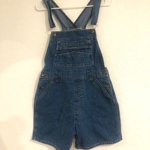 Blue Denim Overall Shorts